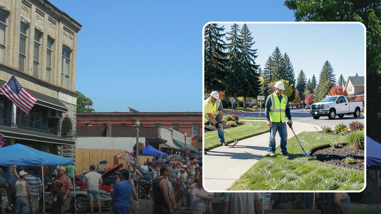 Turf Edging in Snohomish, Snohomish County, WA - Crisp mechanical edging along walks, curbs, and beds that gives public grounds a finished, professional look.
