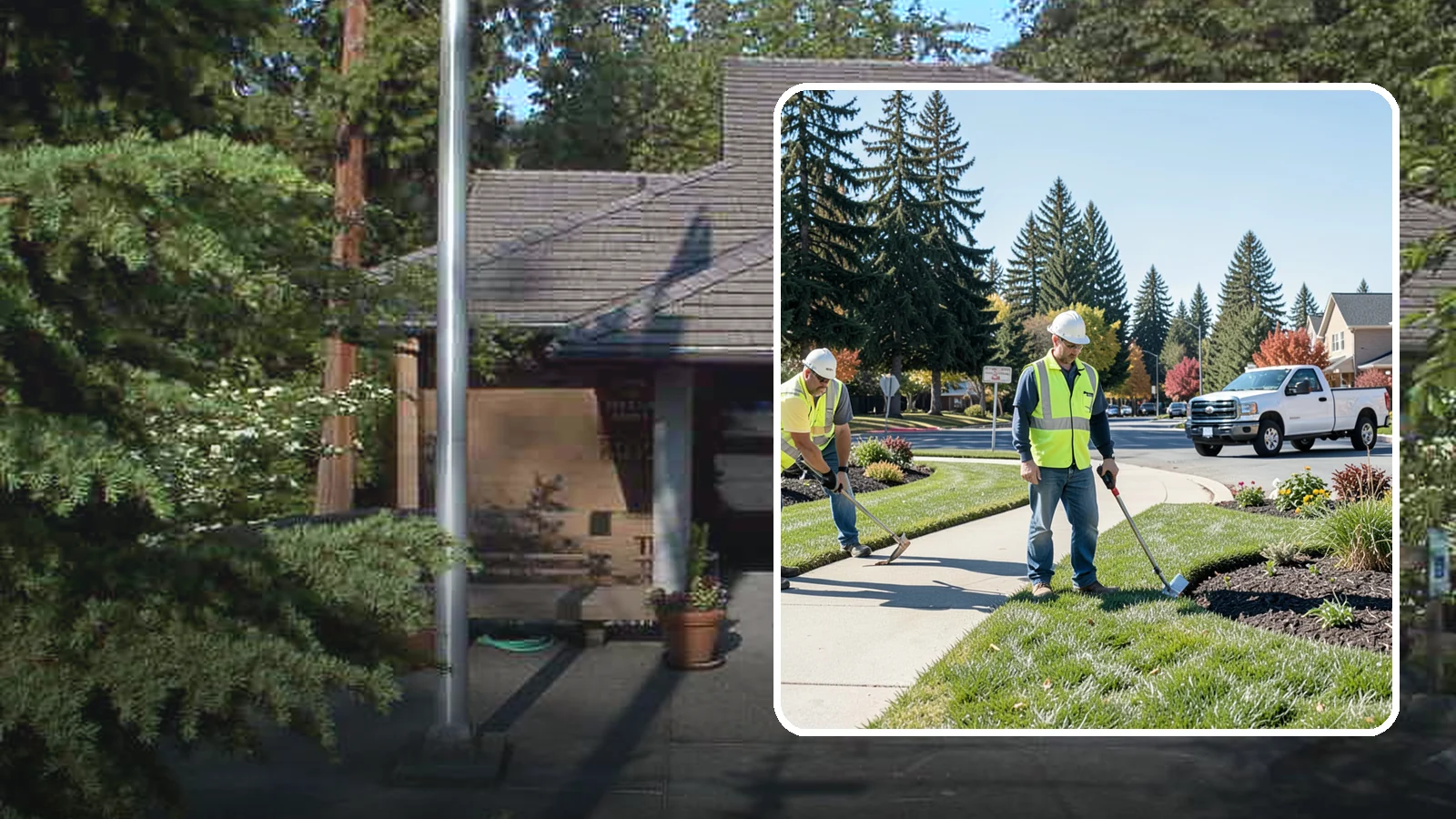 Turf Edging in Yarrow Point, King County, WA - Crisp mechanical edging along walks, curbs, and beds that gives public grounds a finished, professional look.