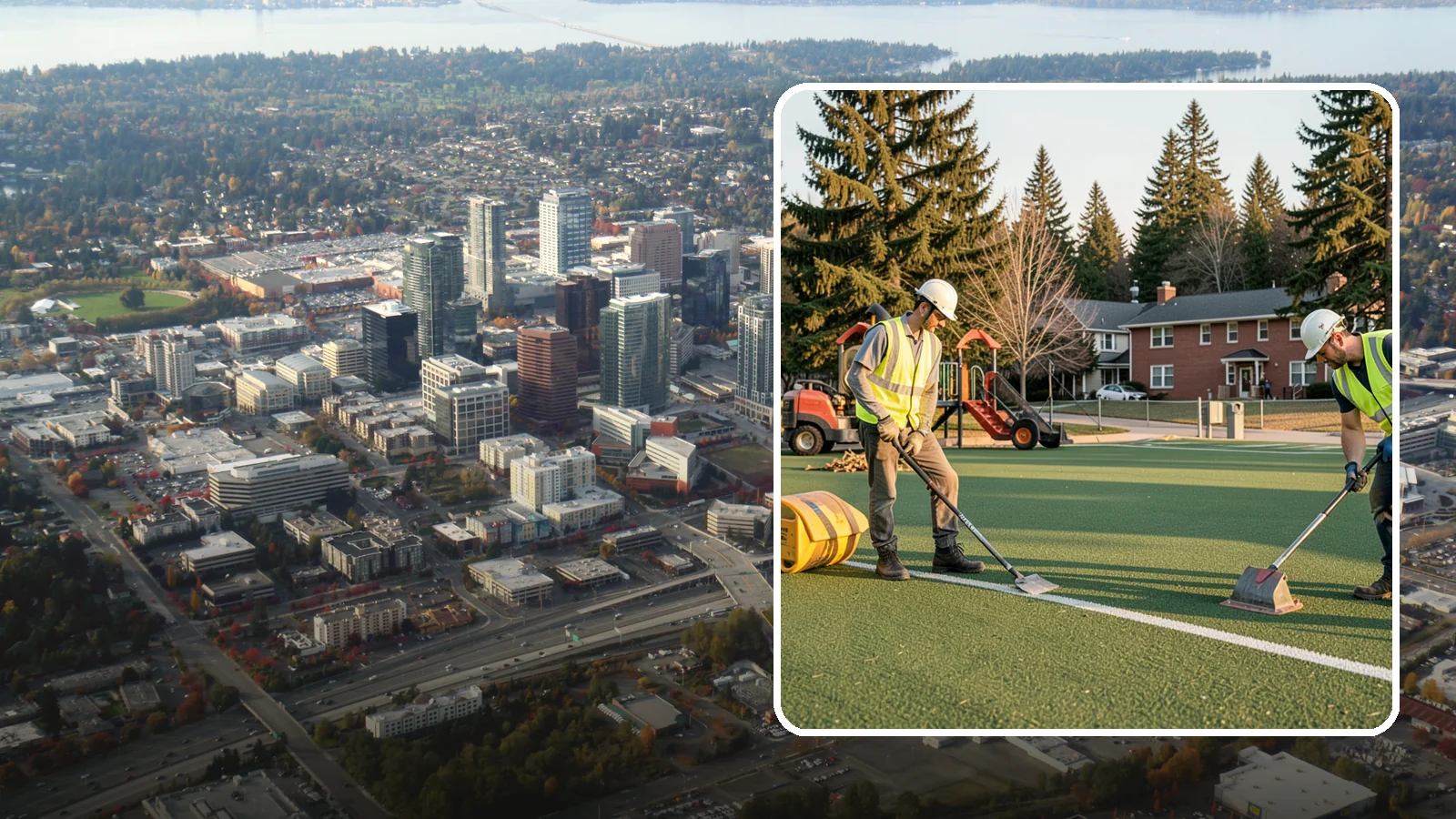 Turf Field Maintenance in Bellevue, King County, WA - Scheduled maintenance of synthetic turf fields to protect safety performance and manufacturer warranty.