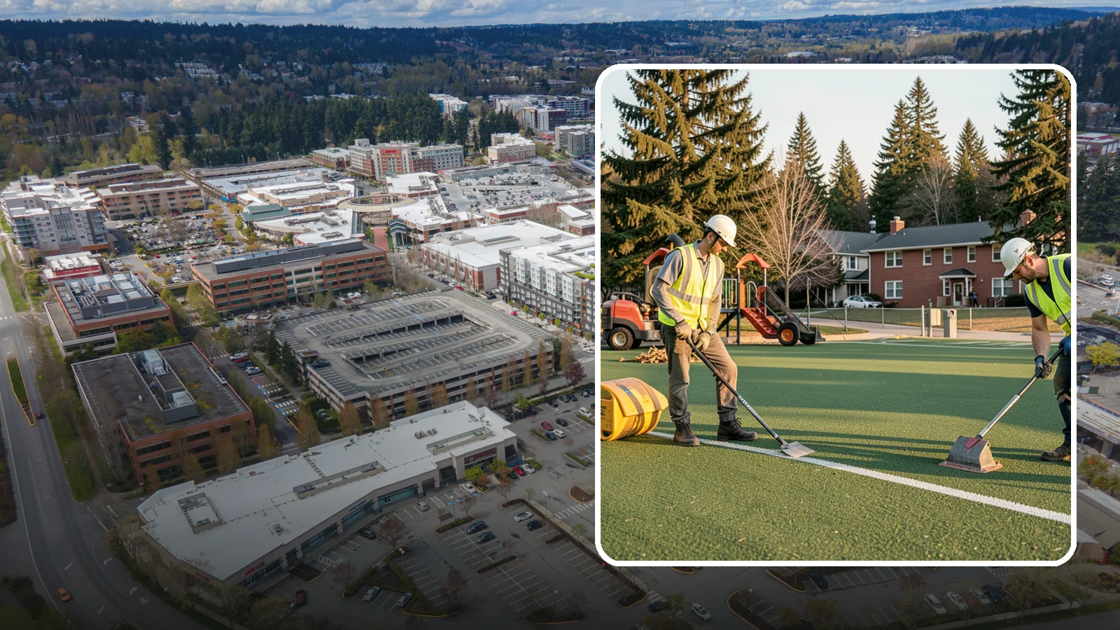 Turf Field Maintenance in Redmond, King County, WA - Scheduled maintenance of synthetic turf fields to protect safety performance and manufacturer warranty.