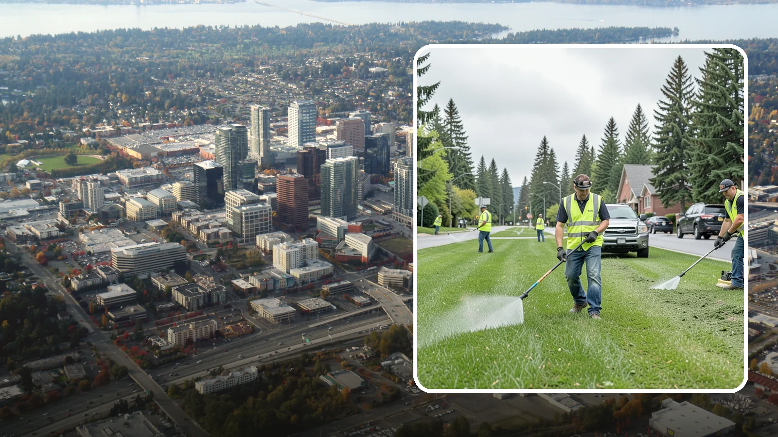 Turf Mowing in Bellevue, King County, WA - Reliable scheduled mowing that keeps public lawns clean, even, and healthy throughout the growing season.