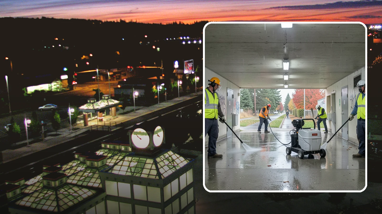 Underpass & Tunnel Cleaning in Auburn, King County, WA - We wash underpasses, tunnels, and pedestrian passages to remove grime, graffiti, and biohazards for Western Washington agencies.