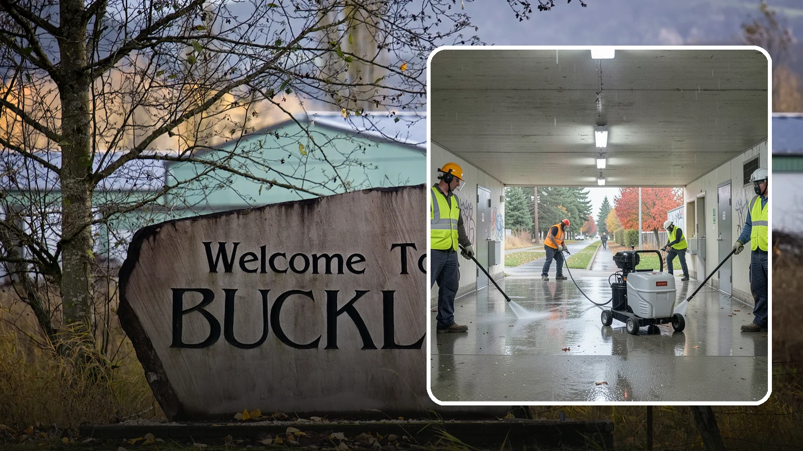Underpass & Tunnel Cleaning in Buckley, Pierce County, WA - We wash underpasses, tunnels, and pedestrian passages to remove grime, graffiti, and biohazards for Western Washington agencies.