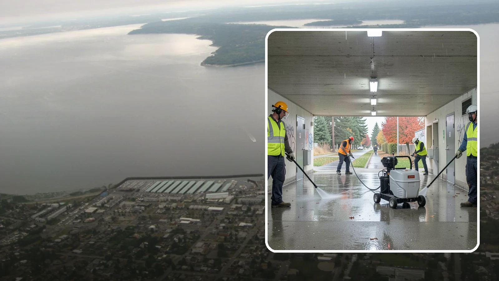 Underpass & Tunnel Cleaning in Des Moines, King County, WA - We wash underpasses, tunnels, and pedestrian passages to remove grime, graffiti, and biohazards for Western Washington agencies.