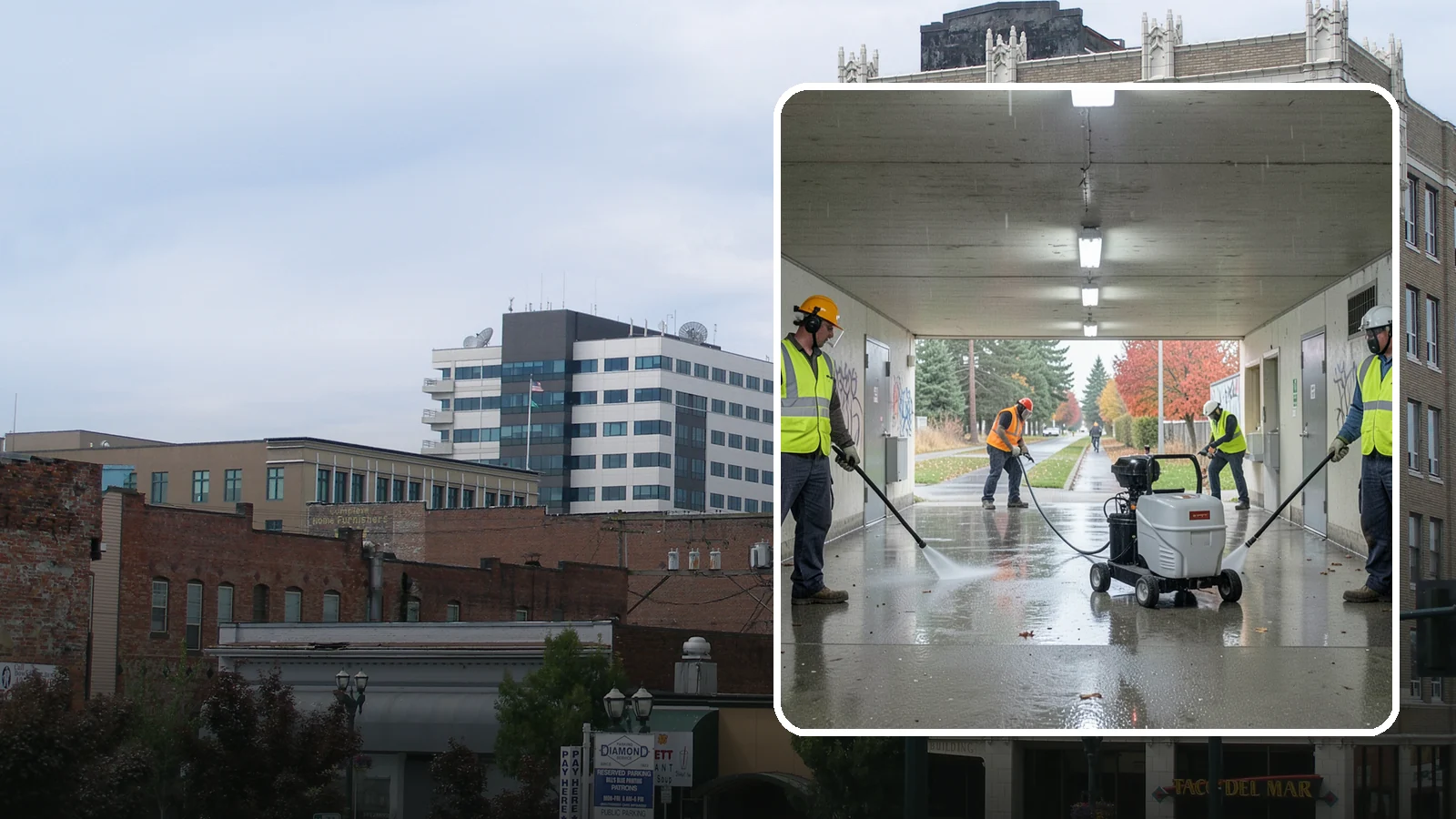 Underpass & Tunnel Cleaning in Everett, Snohomish County, WA - We wash underpasses, tunnels, and pedestrian passages to remove grime, graffiti, and biohazards for Western Washington agencies.