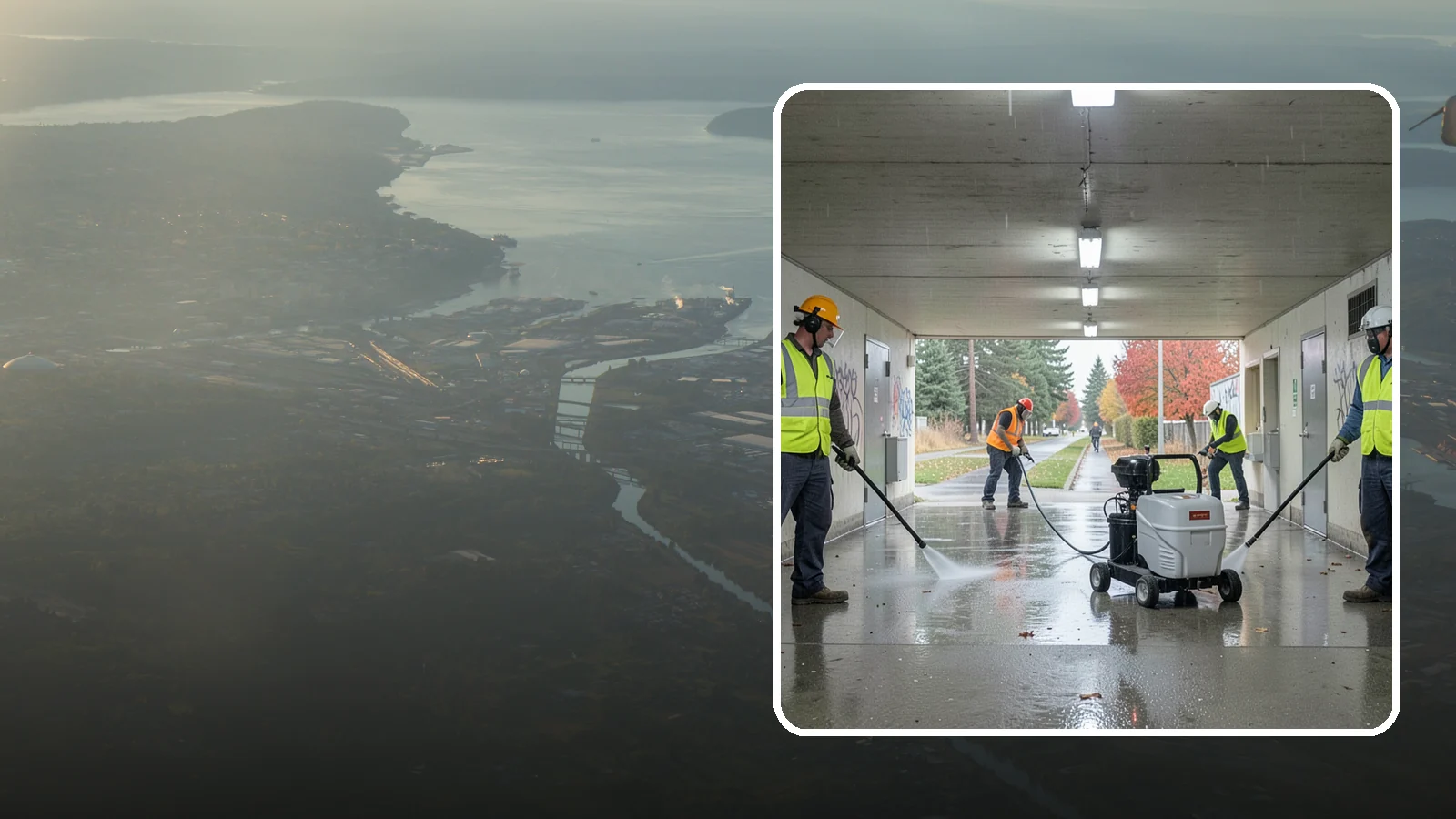 Underpass & Tunnel Cleaning in Fife, Pierce County, WA - We wash underpasses, tunnels, and pedestrian passages to remove grime, graffiti, and biohazards for Western Washington agencies.