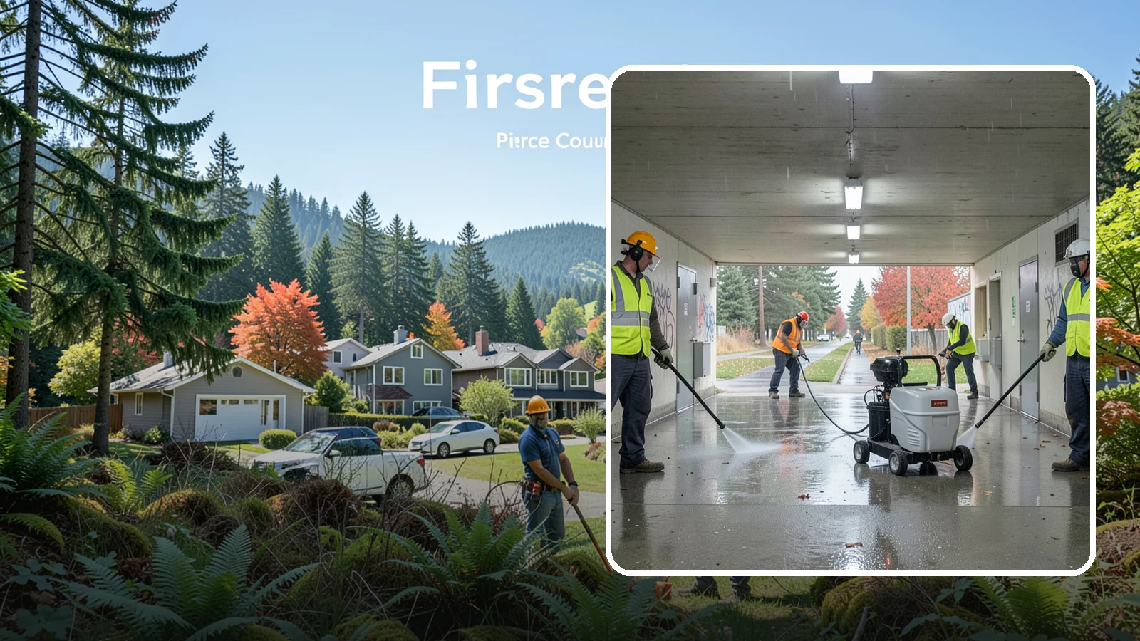 Underpass & Tunnel Cleaning in Fircrest, Pierce County, WA - We wash underpasses, tunnels, and pedestrian passages to remove grime, graffiti, and biohazards for Western Washington agencies.