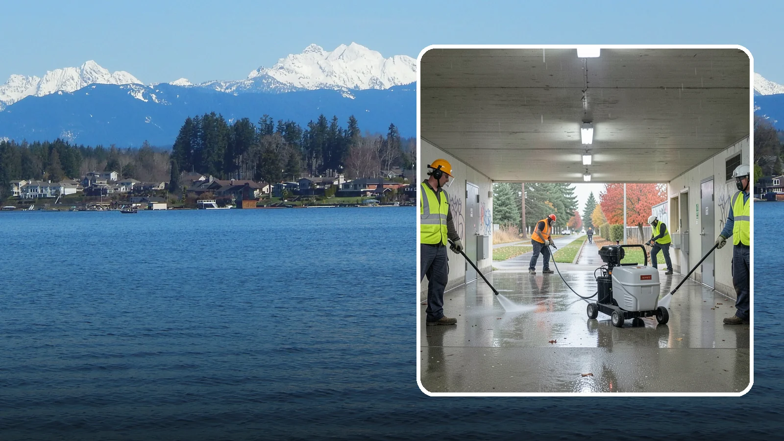 Underpass & Tunnel Cleaning in Lake Stevens, Snohomish County, WA - We wash underpasses, tunnels, and pedestrian passages to remove grime, graffiti, and biohazards for Western Washington agencies.