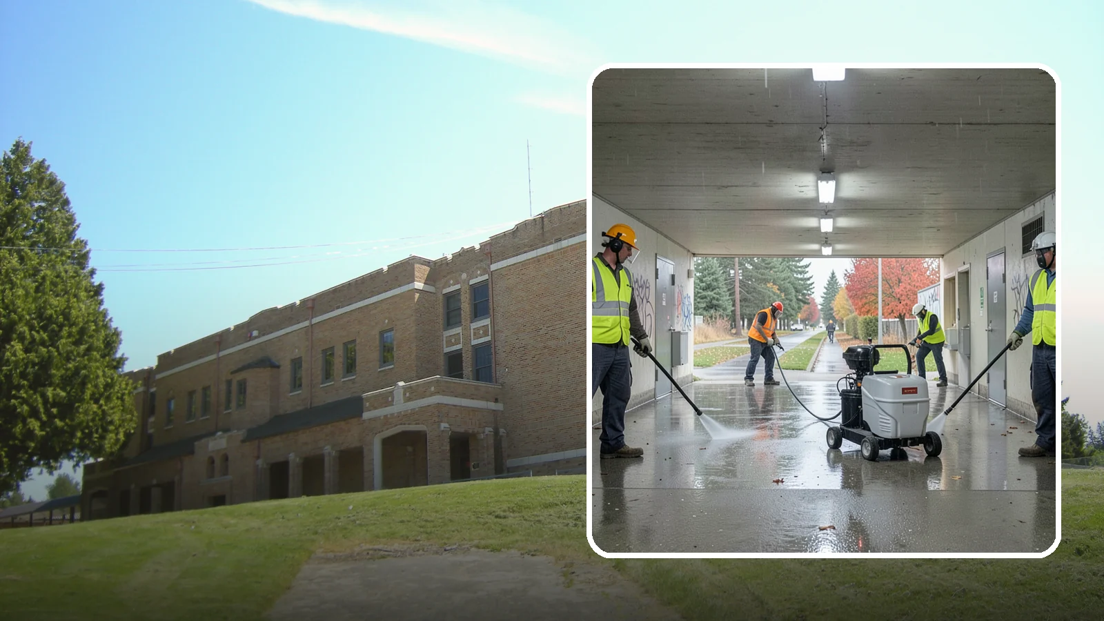 Underpass & Tunnel Cleaning in Maple Valley, King County, WA - We wash underpasses, tunnels, and pedestrian passages to remove grime, graffiti, and biohazards for Western Washington agencies.