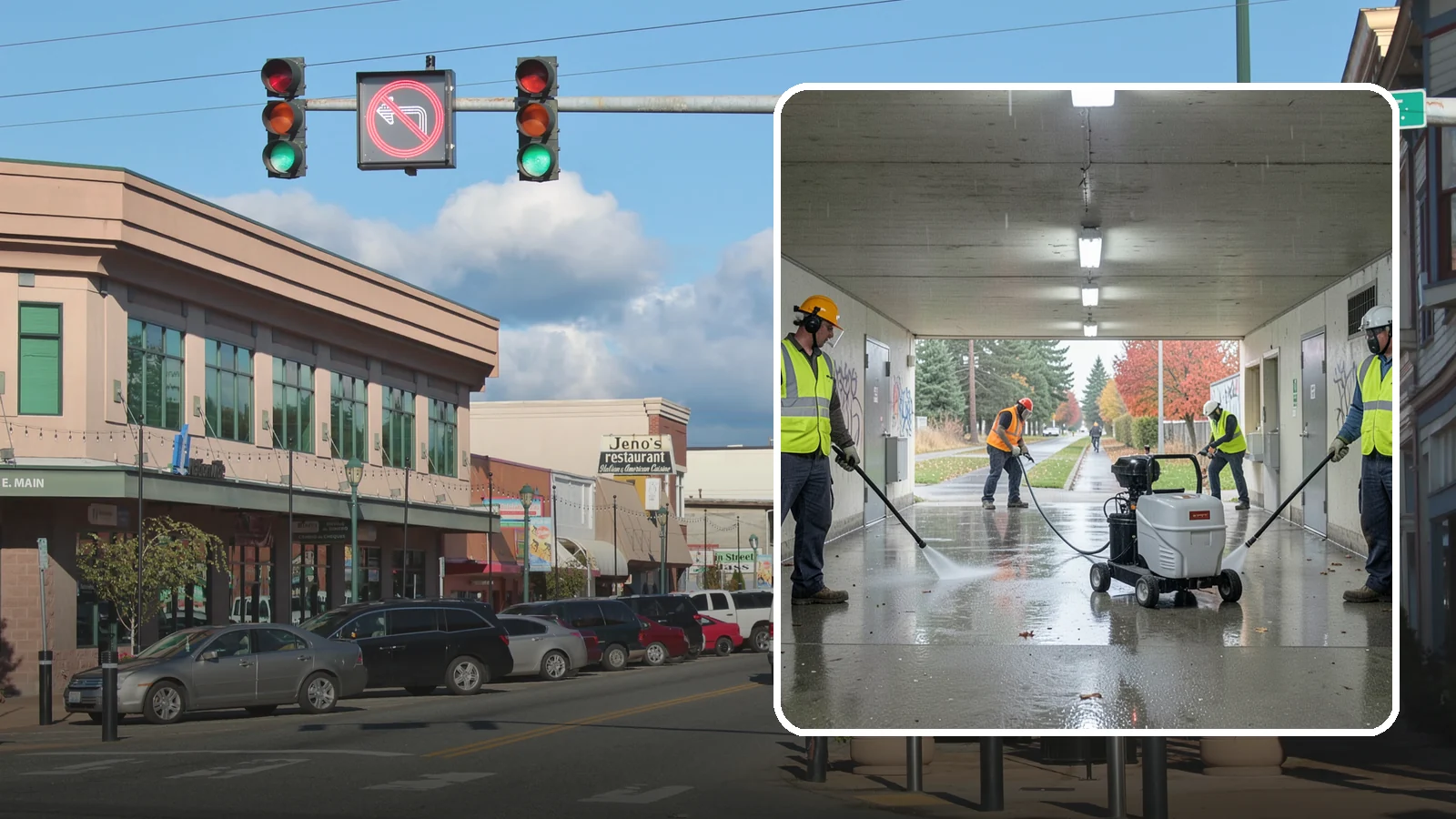 Underpass & Tunnel Cleaning in Monroe, Snohomish County, WA - We wash underpasses, tunnels, and pedestrian passages to remove grime, graffiti, and biohazards for Western Washington agencies.