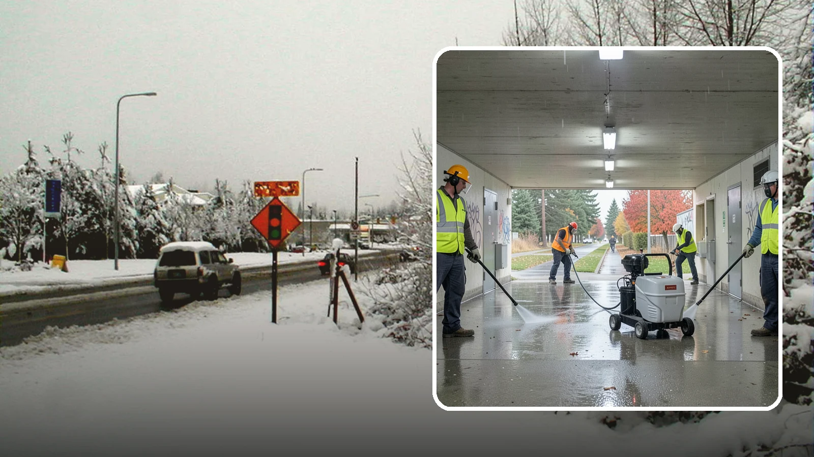 Underpass & Tunnel Cleaning in Newcastle, King County, WA - We wash underpasses, tunnels, and pedestrian passages to remove grime, graffiti, and biohazards for Western Washington agencies.