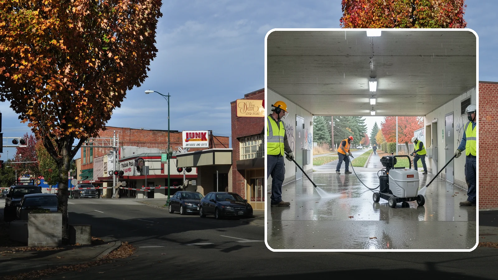 Underpass & Tunnel Cleaning in Puyallup, Pierce County, WA - We wash underpasses, tunnels, and pedestrian passages to remove grime, graffiti, and biohazards for Western Washington agencies.