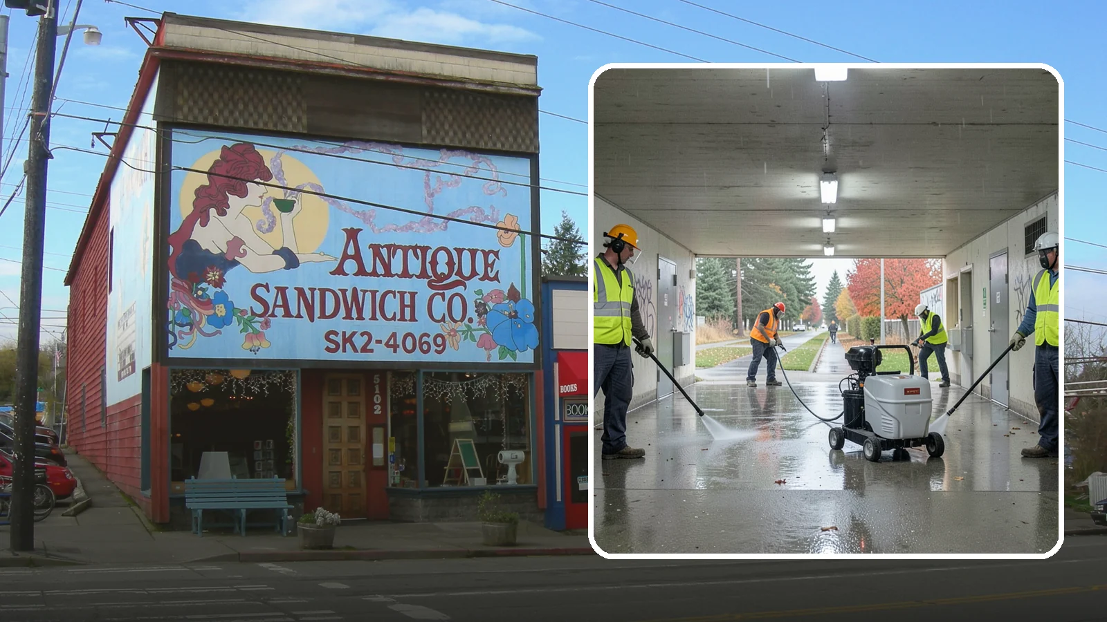 Underpass & Tunnel Cleaning in Ruston, Pierce County, WA - We wash underpasses, tunnels, and pedestrian passages to remove grime, graffiti, and biohazards for Western Washington agencies.