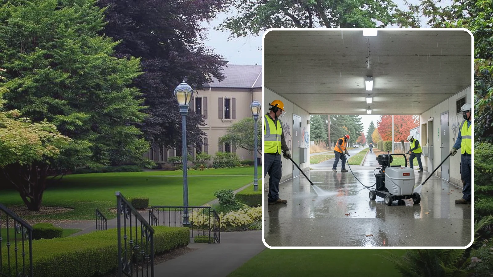 Underpass & Tunnel Cleaning in Woodinville, King County, WA - We wash underpasses, tunnels, and pedestrian passages to remove grime, graffiti, and biohazards for Western Washington agencies.