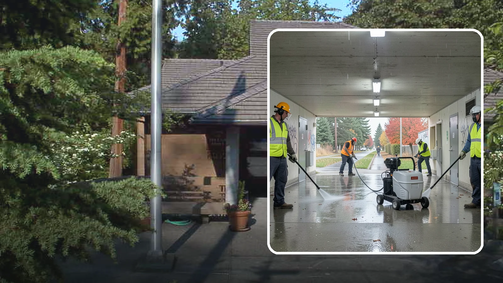 Underpass & Tunnel Cleaning in Yarrow Point, King County, WA - We wash underpasses, tunnels, and pedestrian passages to remove grime, graffiti, and biohazards for Western Washington agencies.