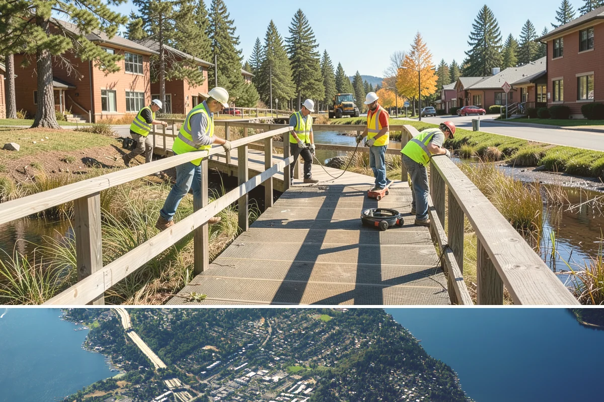 Utility Corridor Maintenance in Mercer Island, King County, WA - Corridor maintenance is cycled through the growing season, with priority access-road work in spring so easements stay passable...