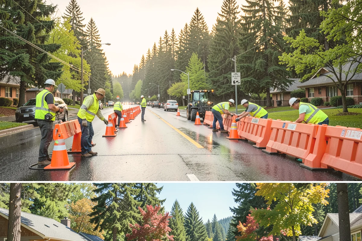 Utility Corridor Maintenance in Orting, Pierce County, WA - Corridor maintenance is cycled through the growing season, with priority access-road work in spring so easements stay passable...