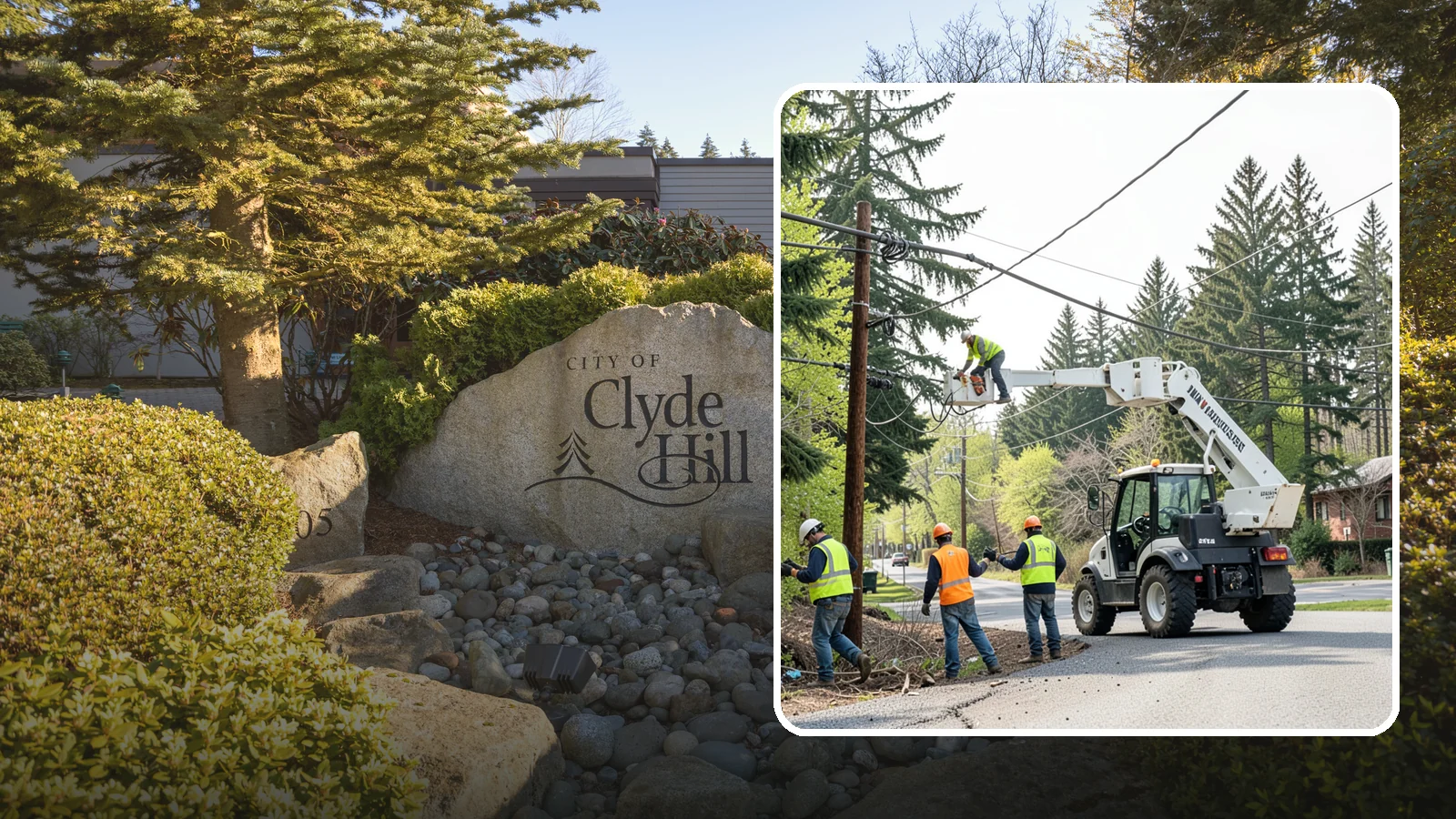 Utility Line Clearance in Clyde Hill, King County, WA - Line-clearance pruning around energized conductors by qualified crews to protect reliability, reduce fire risk, and meet...