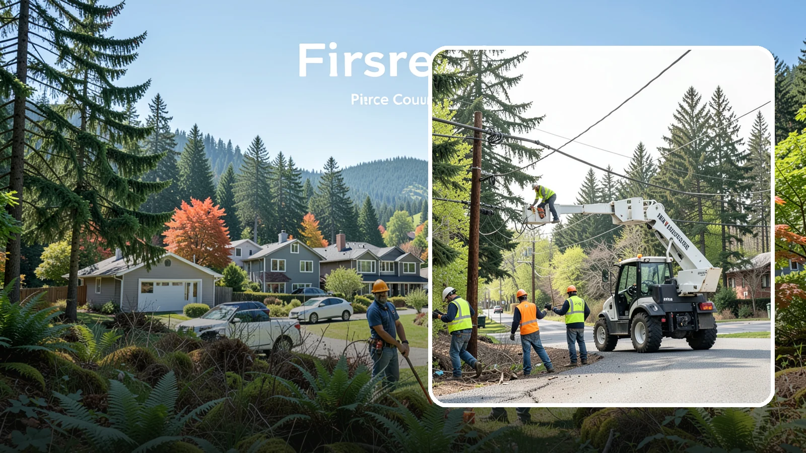 Utility Line Clearance in Fircrest, Pierce County, WA - Line-clearance pruning around energized conductors by qualified crews to protect reliability, reduce fire risk, and meet...