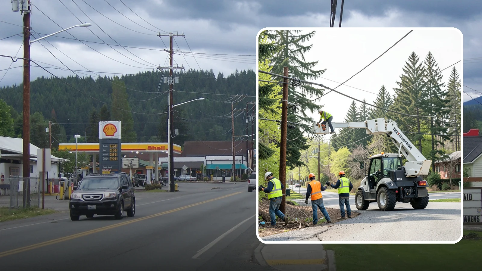 Utility Line Clearance in Granite Falls, Snohomish County, WA - Line-clearance pruning around energized conductors by qualified crews to protect reliability, reduce fire risk, and meet...
