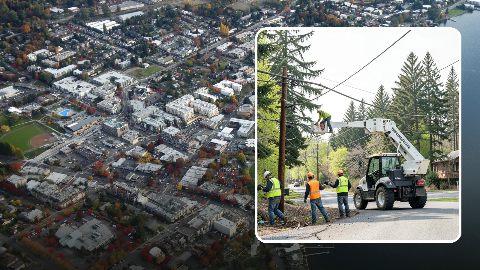 Utility Line Clearance in Kirkland, King County, WA - Line-clearance pruning around energized conductors by qualified crews to protect reliability, reduce fire risk, and meet...