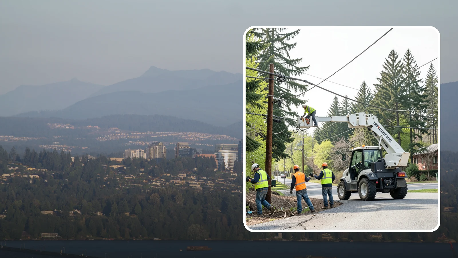Utility Line Clearance in Medina, King County, WA - Line-clearance pruning around energized conductors by qualified crews to protect reliability, reduce fire risk, and meet...