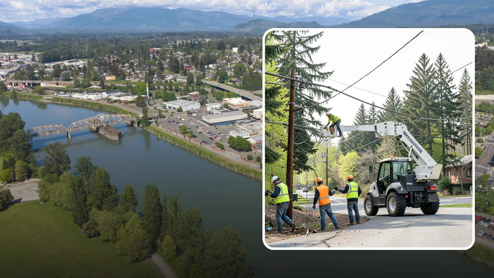 Utility Line Clearance in Mount Vernon, Skagit County, WA - Line-clearance pruning around energized conductors by qualified crews to protect reliability, reduce fire risk, and meet...