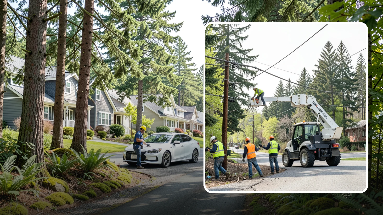Utility Line Clearance in Normandy Park, King County, WA - Line-clearance pruning around energized conductors by qualified crews to protect reliability, reduce fire risk, and meet...