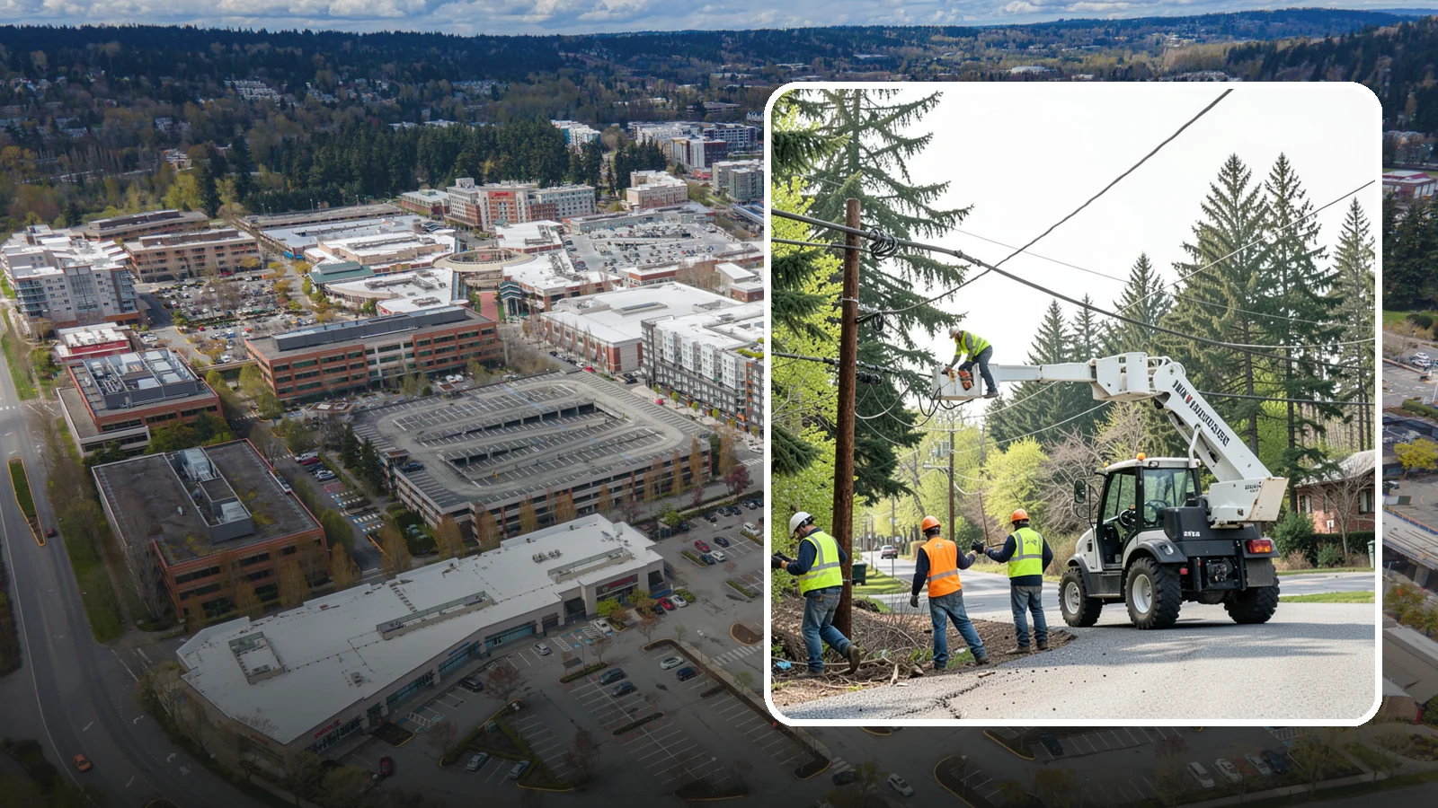 Utility Line Clearance in Redmond, King County, WA - Line-clearance pruning around energized conductors by qualified crews to protect reliability, reduce fire risk, and meet...