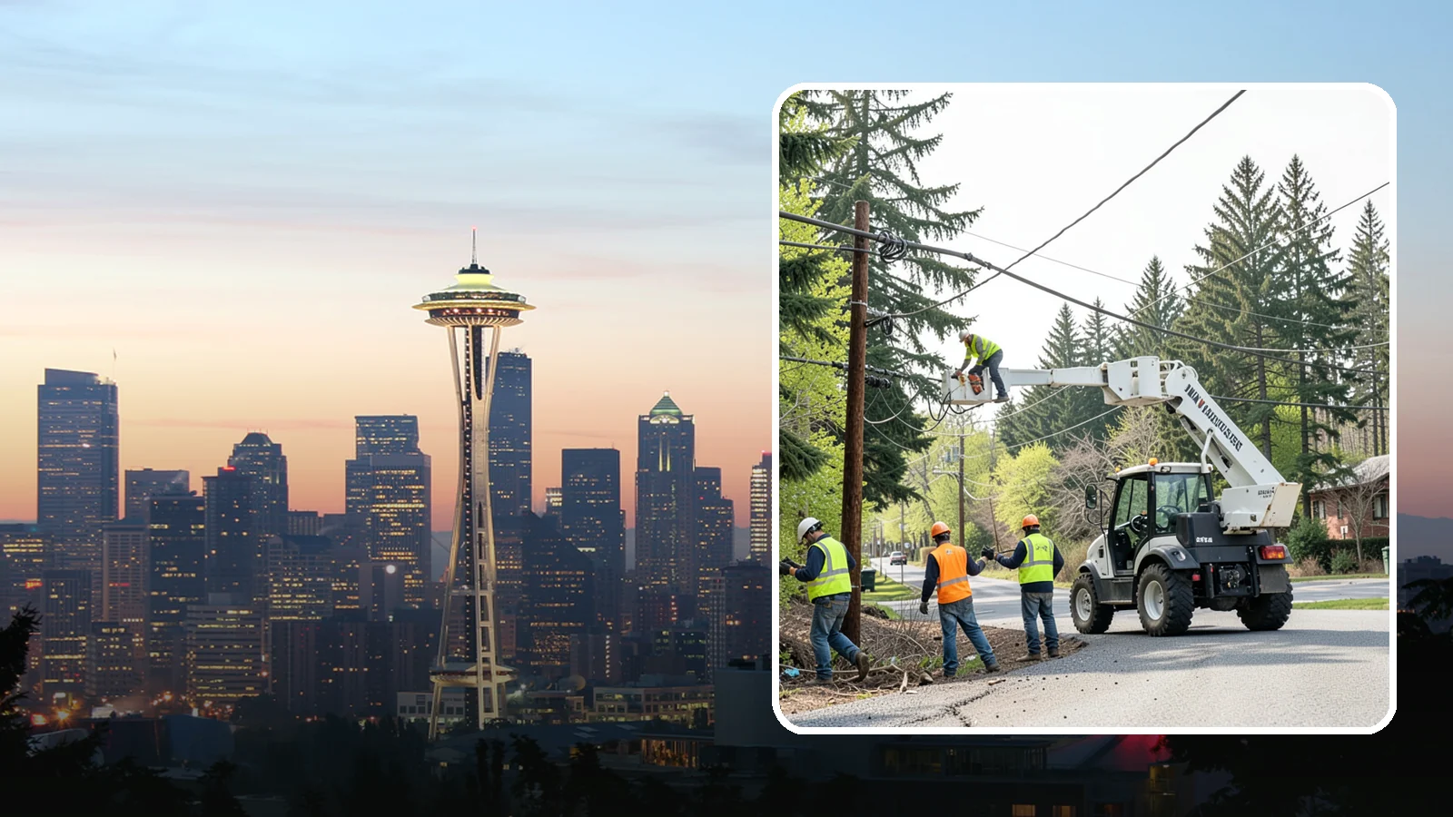 Utility Line Clearance in Seattle, King County, WA - Line-clearance pruning around energized conductors by qualified crews to protect reliability, reduce fire risk, and meet...