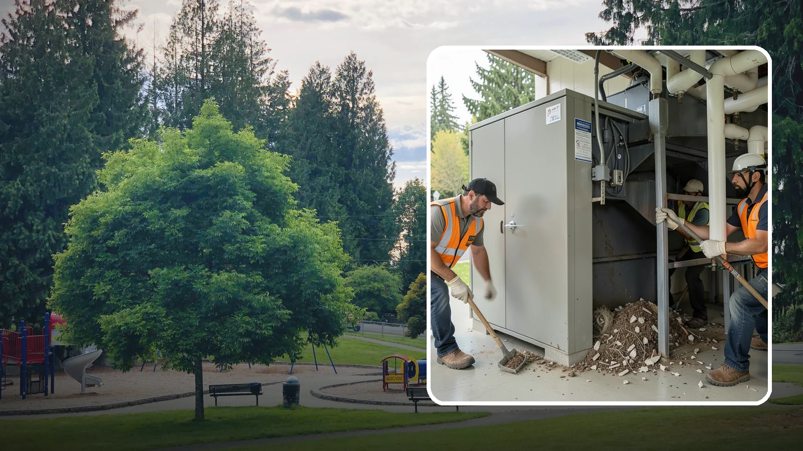 Utility Vault Cleaning in Bonney Lake, Pierce County, WA - Cleaning and debris removal from utility vaults to maintain safe access and equipment condition.