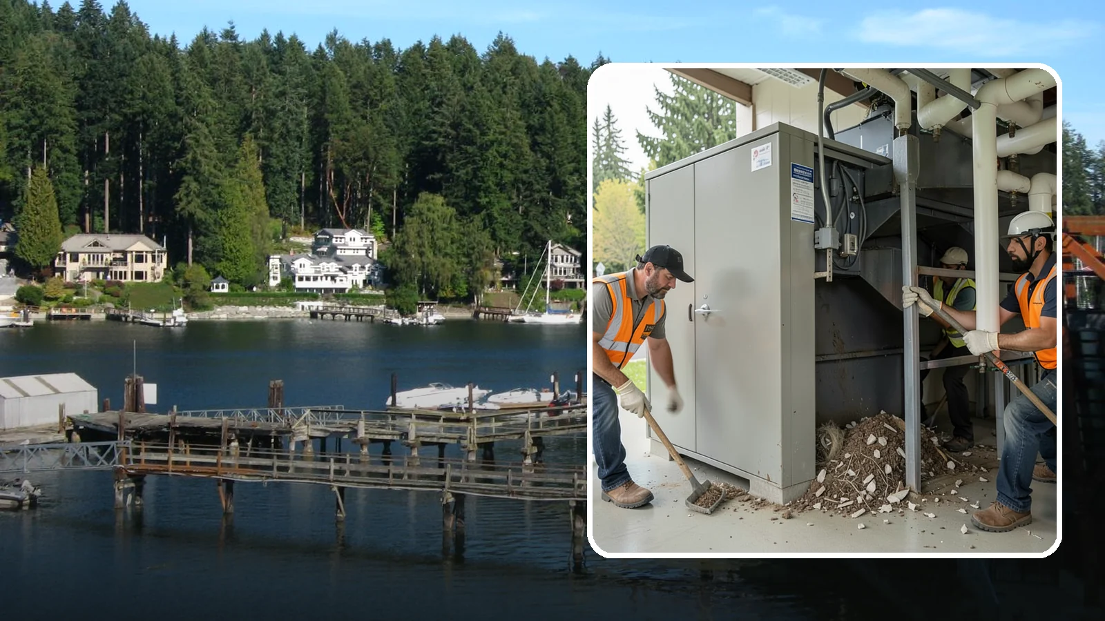 Utility Vault Cleaning in Gig Harbor, Pierce County, WA - Cleaning and debris removal from utility vaults to maintain safe access and equipment condition.