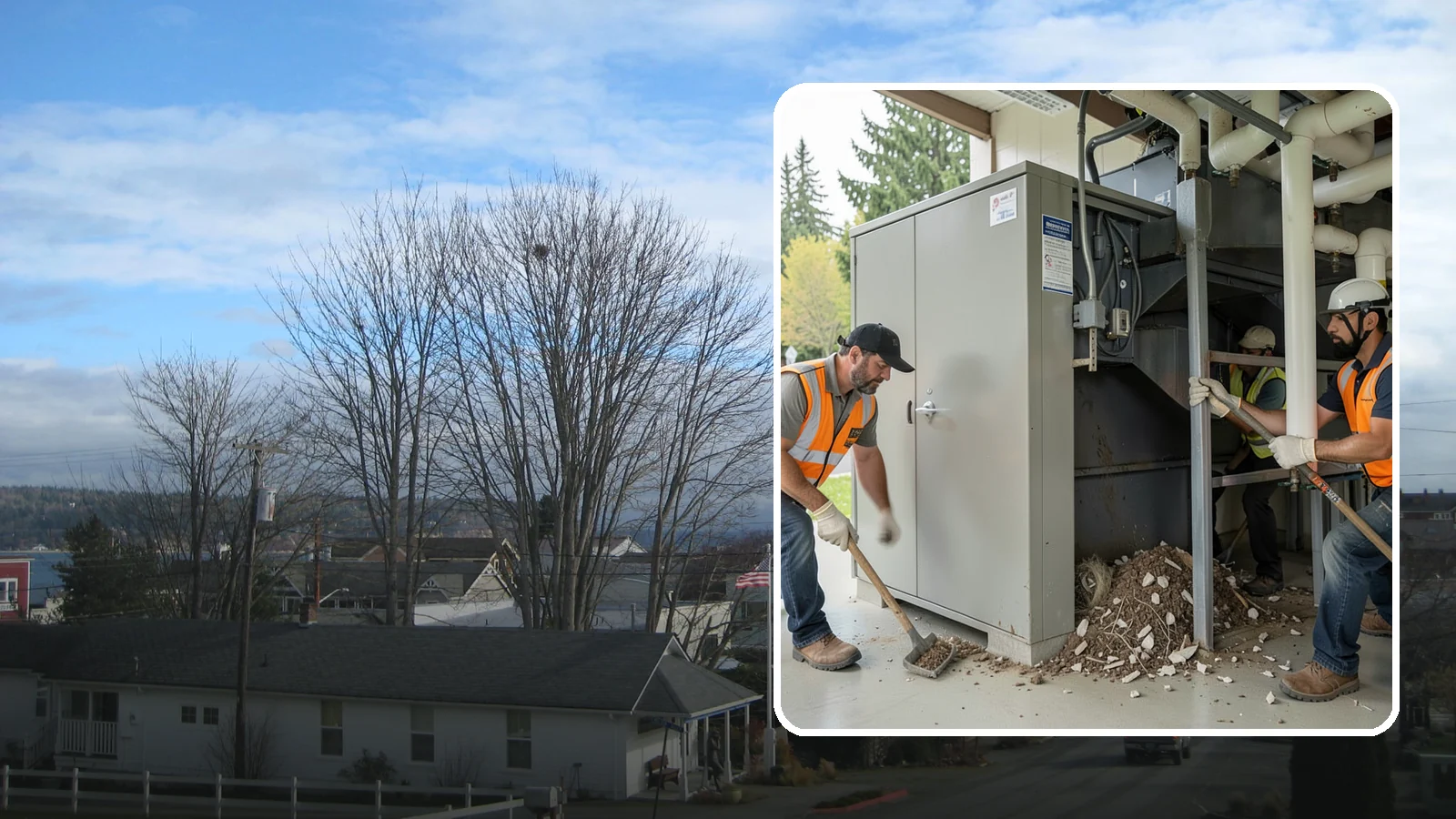 Utility Vault Cleaning in Langley, Island County, WA - Cleaning and debris removal from utility vaults to maintain safe access and equipment condition.