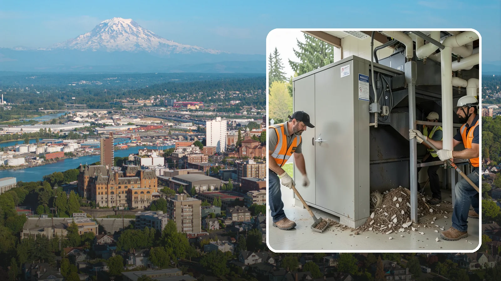 Utility Vault Cleaning in Tacoma, Pierce County, WA - Cleaning and debris removal from utility vaults to maintain safe access and equipment condition.