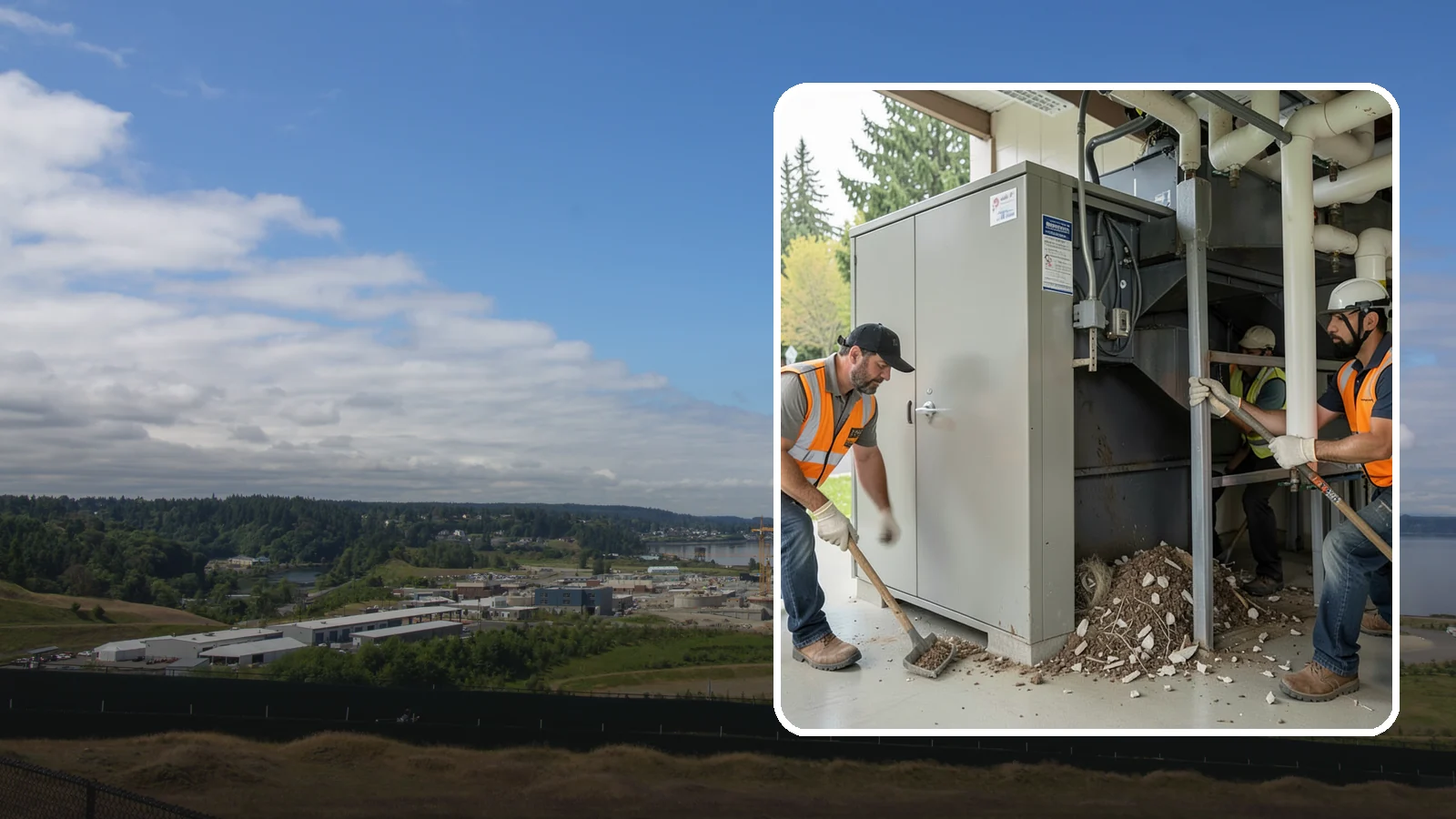Utility Vault Cleaning in University Place, Pierce County, WA - Cleaning and debris removal from utility vaults to maintain safe access and equipment condition.