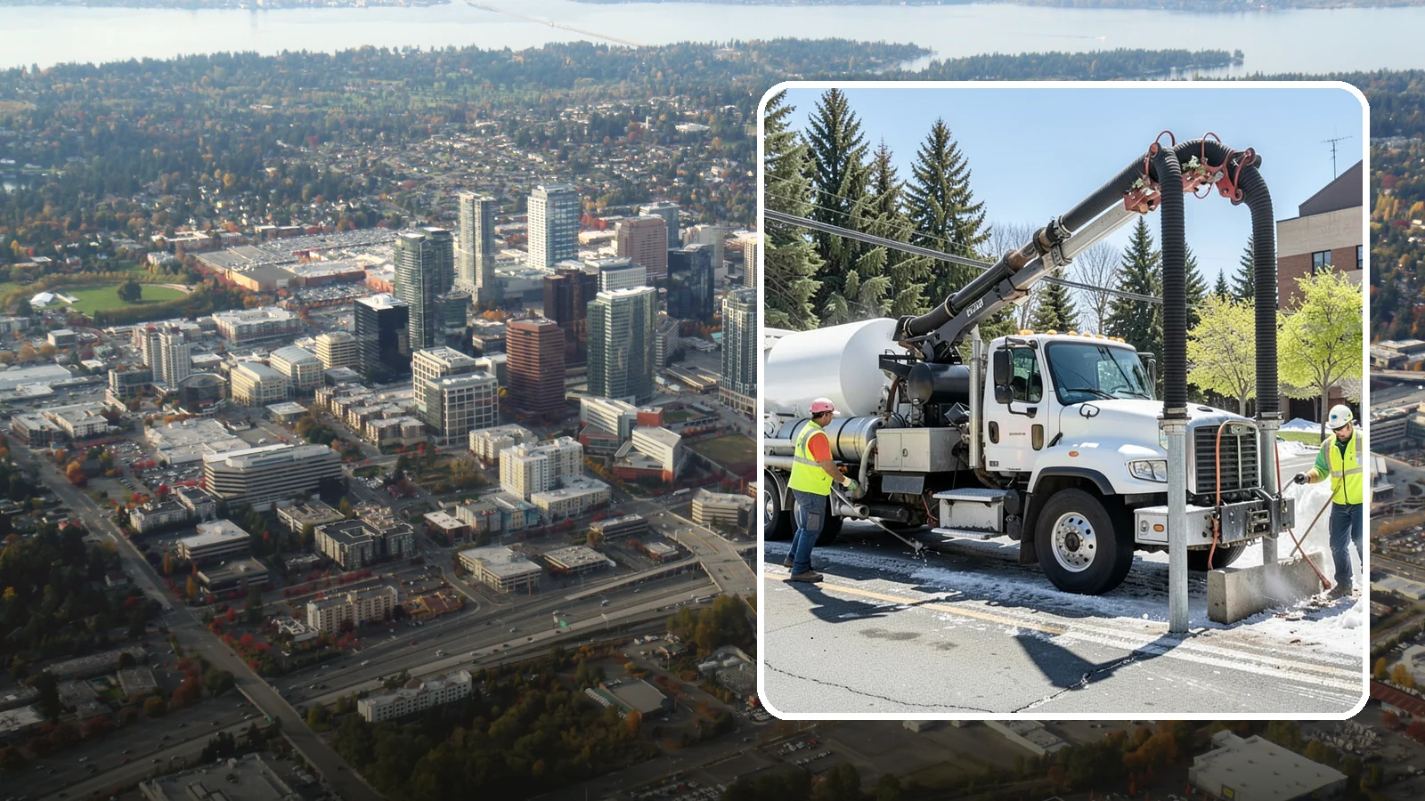Vactor Truck Services in Bellevue, King County, WA - Hydro-excavation and vacuum truck work for catch basins, vaults, and underground utilities.