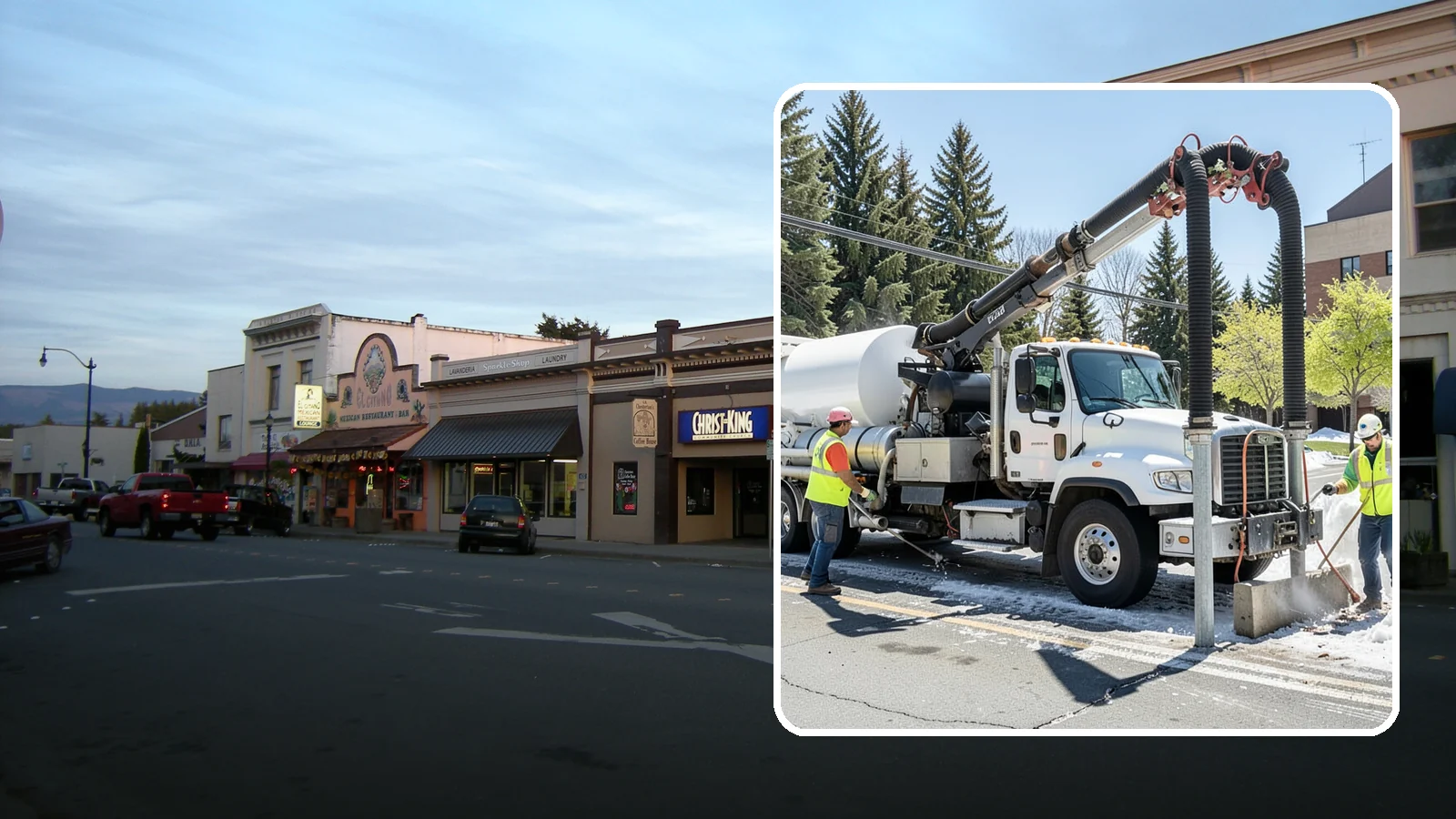Vactor Truck Services in Burlington, Skagit County, WA - Hydro-excavation and vacuum truck work for catch basins, vaults, and underground utilities.