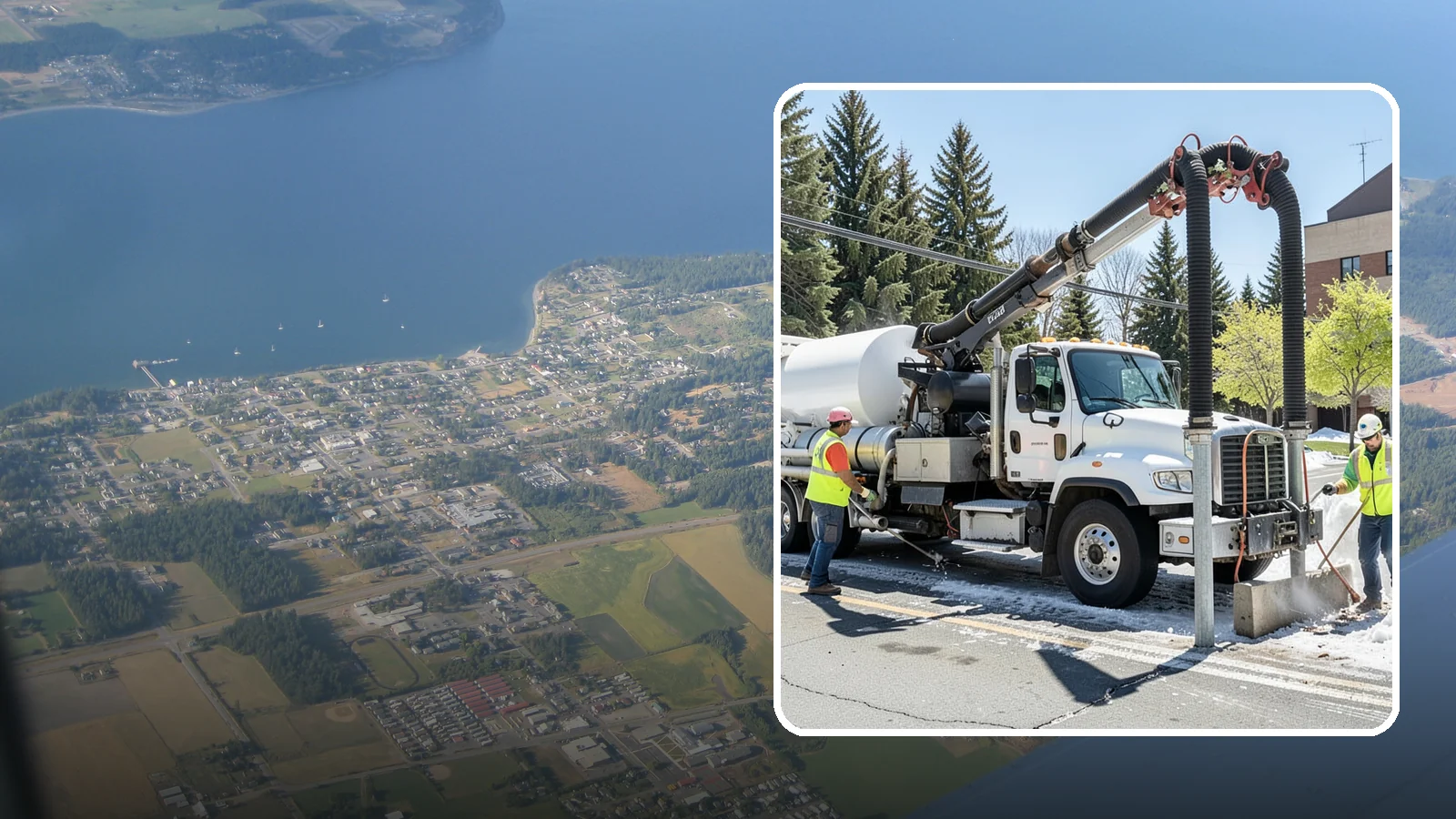 Vactor Truck Services in Coupeville, Island County, WA - Hydro-excavation and vacuum truck work for catch basins, vaults, and underground utilities.