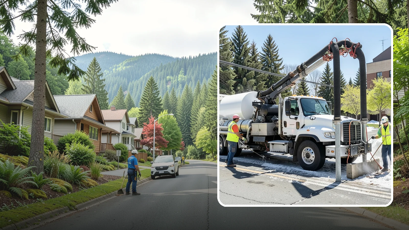 Vactor Truck Services in Darrington, Snohomish County, WA - Hydro-excavation and vacuum truck work for catch basins, vaults, and underground utilities.