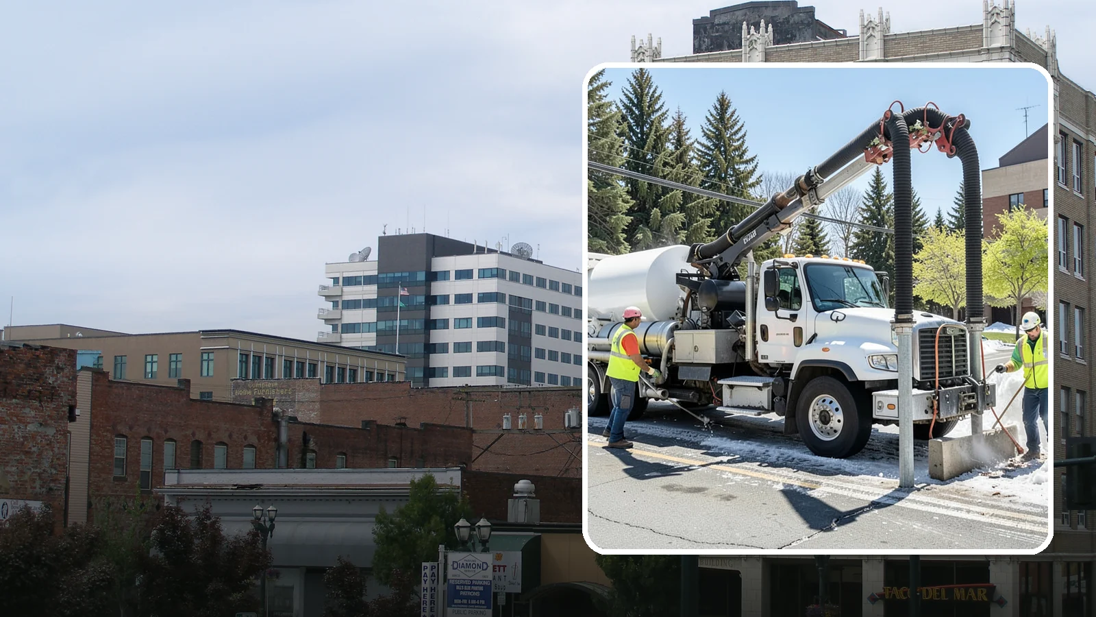 Vactor Truck Services in Everett, Snohomish County, WA - Hydro-excavation and vacuum truck work for catch basins, vaults, and underground utilities.