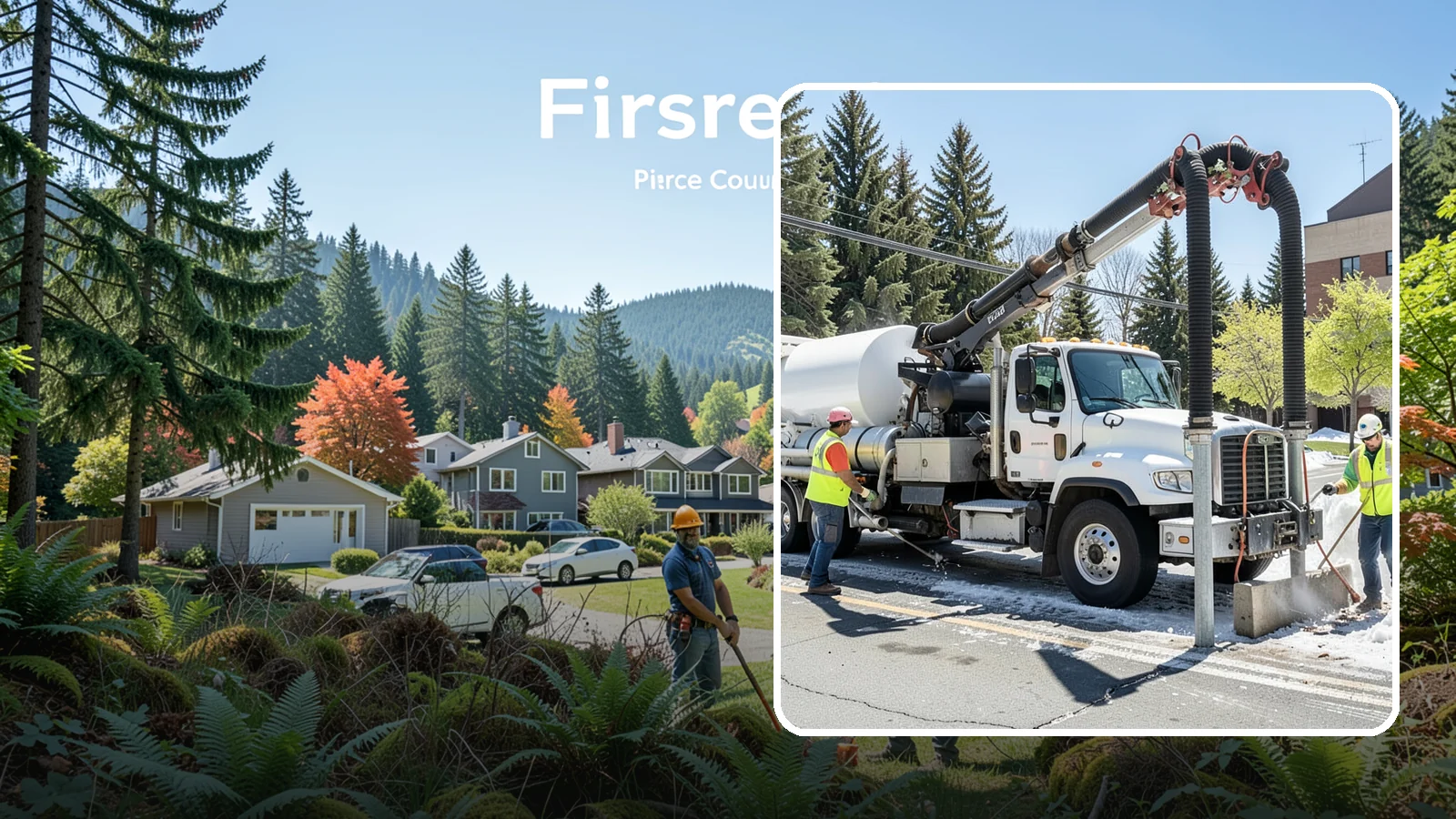 Vactor Truck Services in Fircrest, Pierce County, WA - Hydro-excavation and vacuum truck work for catch basins, vaults, and underground utilities.