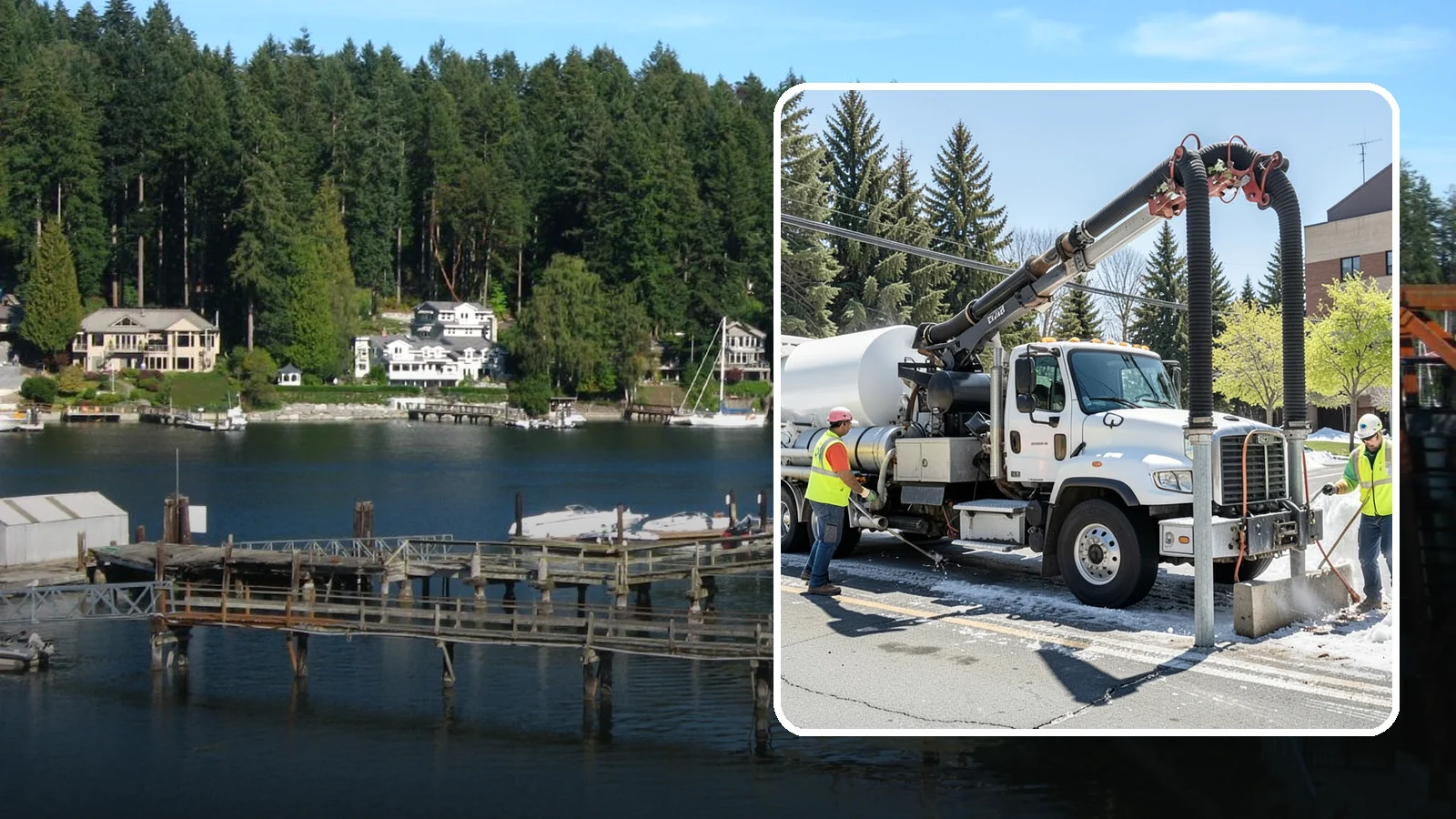 Vactor Truck Services in Gig Harbor, Pierce County, WA - Hydro-excavation and vacuum truck work for catch basins, vaults, and underground utilities.