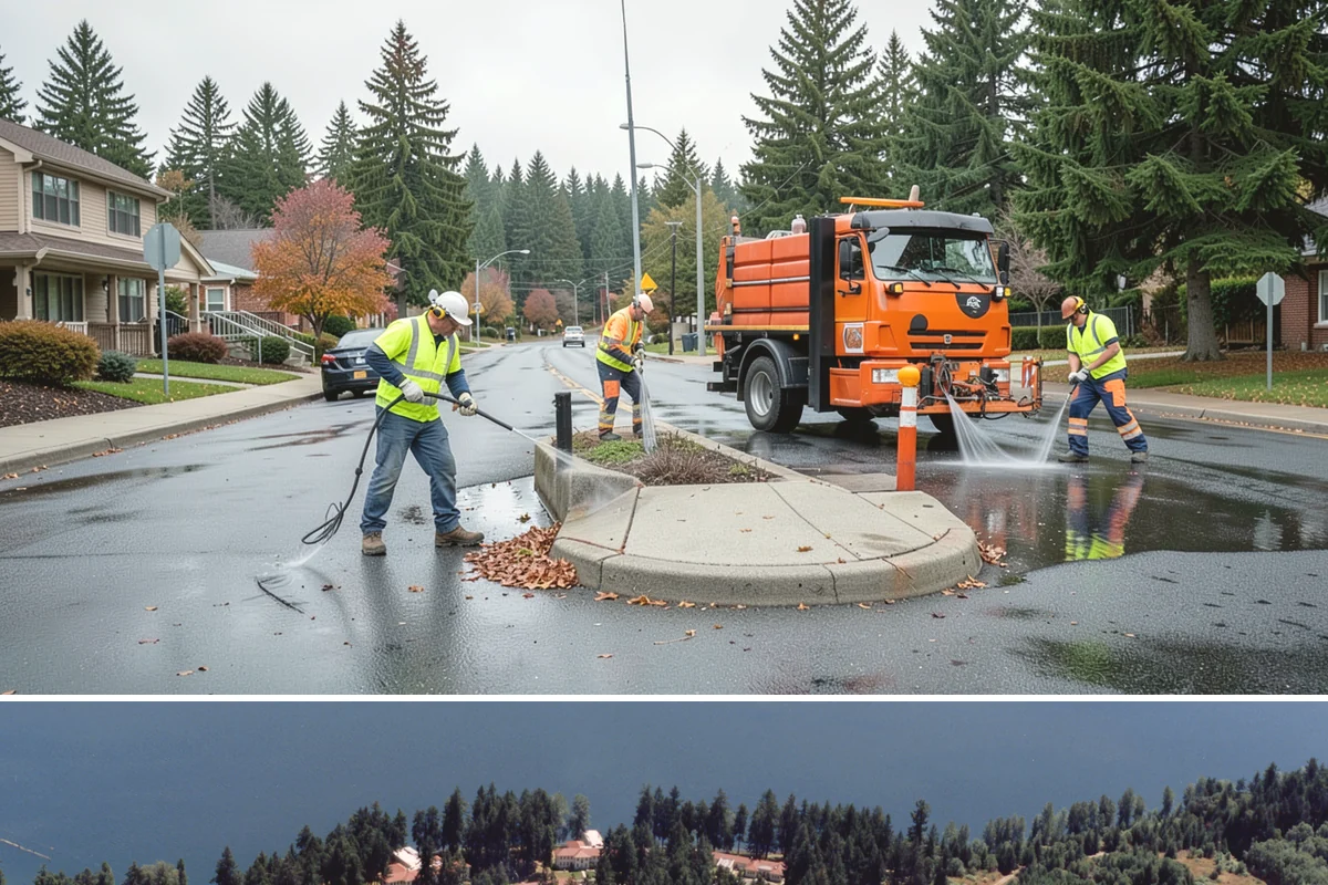 Vactor Truck Services in Lakewood, Pierce County, WA - Catch basin and vault cleaning is prioritized before the wet season to keep storm systems flowing.