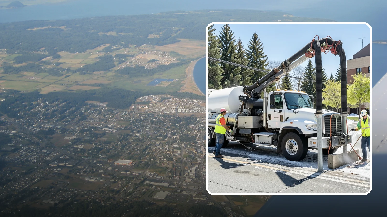 Vactor Truck Services in Oak Harbor, Island County, WA - Hydro-excavation and vacuum truck work for catch basins, vaults, and underground utilities.