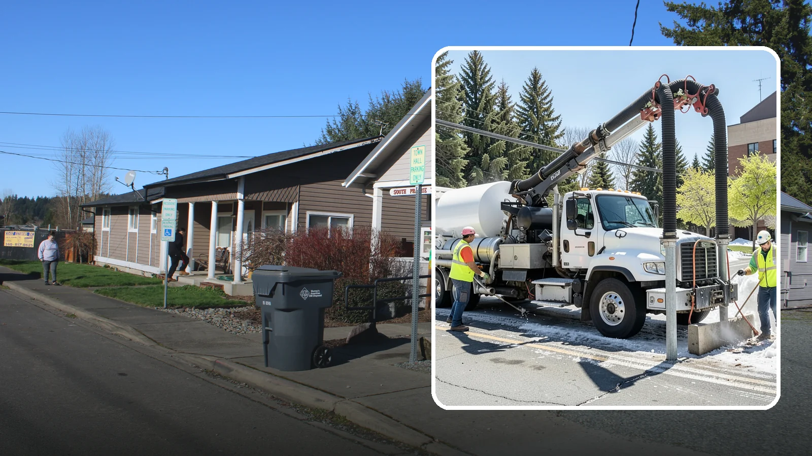 Vactor Truck Services in South Prairie, Pierce County, WA - Hydro-excavation and vacuum truck work for catch basins, vaults, and underground utilities.