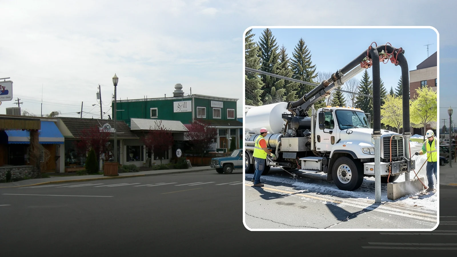 Vactor Truck Services in Stanwood, Snohomish County, WA - Hydro-excavation and vacuum truck work for catch basins, vaults, and underground utilities.