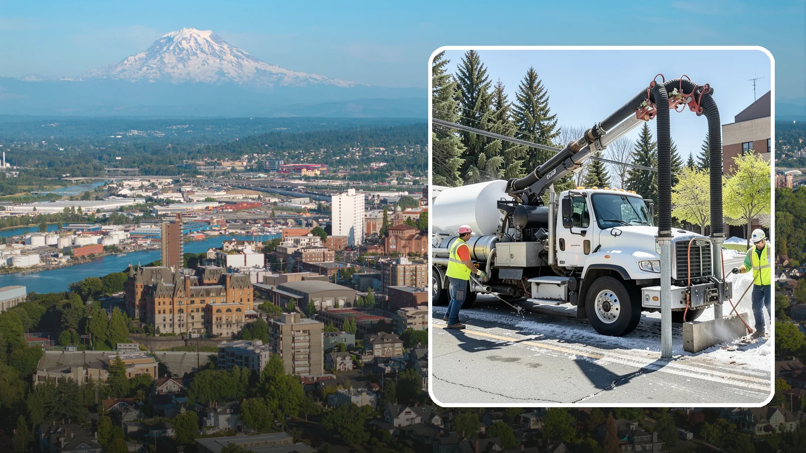 Vactor Truck Services in Tacoma, Pierce County, WA - Hydro-excavation and vacuum truck work for catch basins, vaults, and underground utilities.