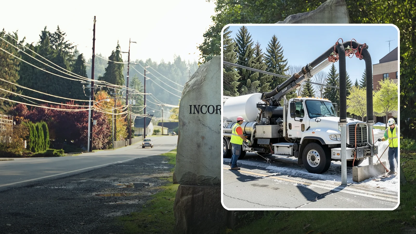 Vactor Truck Services in Wilkeson, Pierce County, WA - Hydro-excavation and vacuum truck work for catch basins, vaults, and underground utilities.