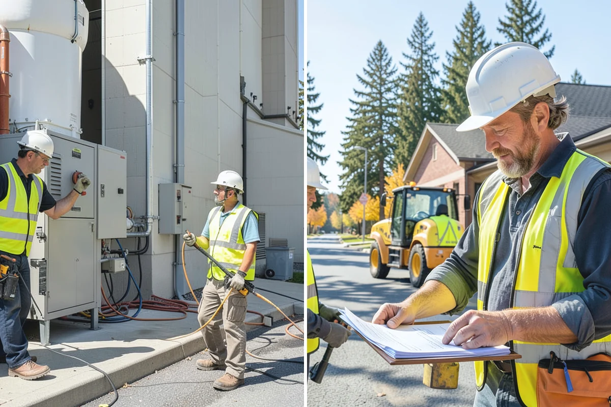 Valley Gutter Construction in Auburn, King County, WA - Shoot flow-line elevations and confirm drainage direction