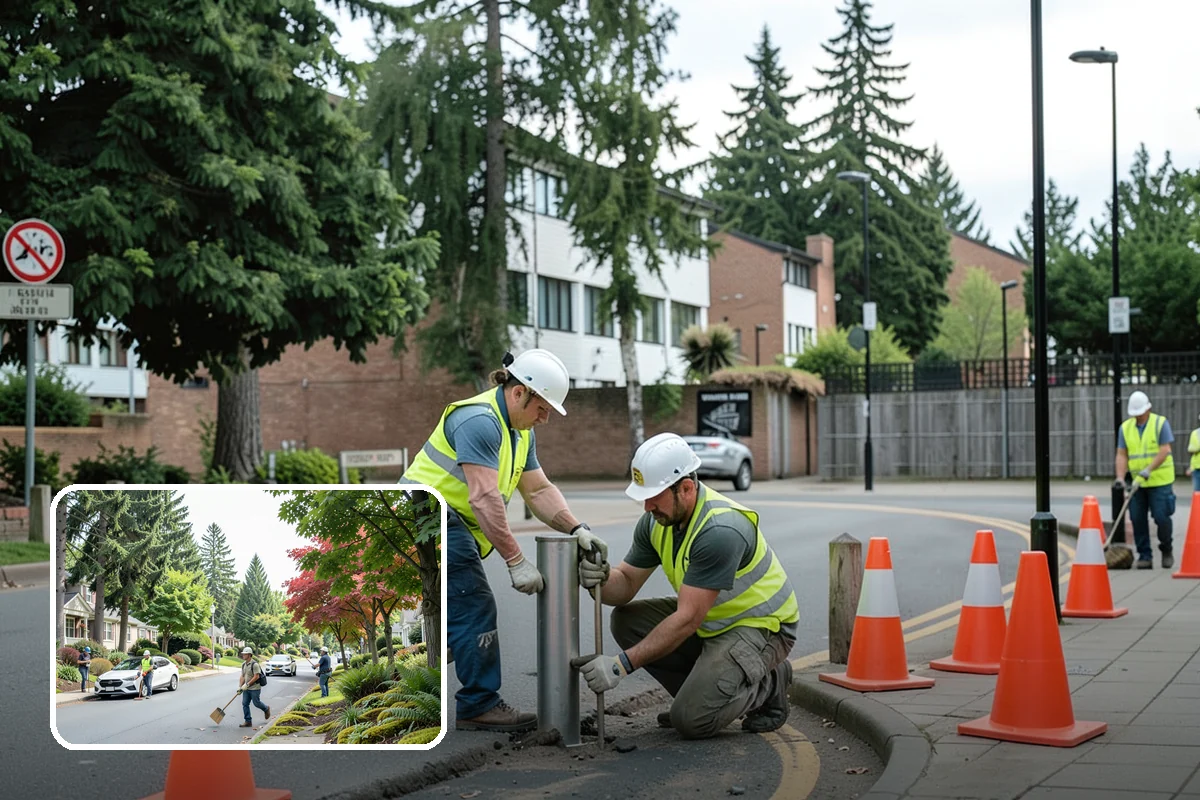 Valley Gutter Construction in Beaux Arts Village, King County, WA - Precise flow-line grades that prevent ponding